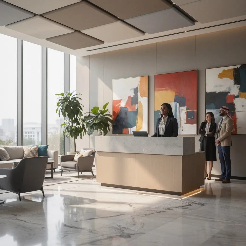 Biuro z otwartym układem, sprzyjające kreatywnej współpracy zespołowej.